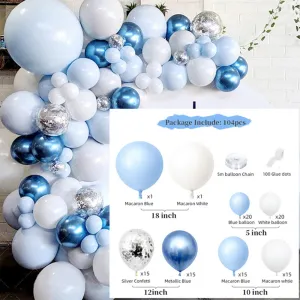 104PCS Blue Balloon Arch Kit Set | Garland Birthday Wedding Baby Shower Decor