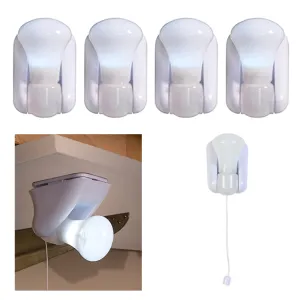 4 Pack LED Pull String Bright Lights Battery Operated Lamp Stick On Nightlights