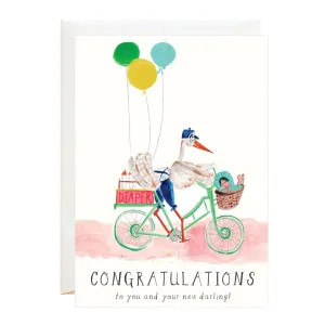 A Very Chic Stork Card by Mr. Boddington's Studio
