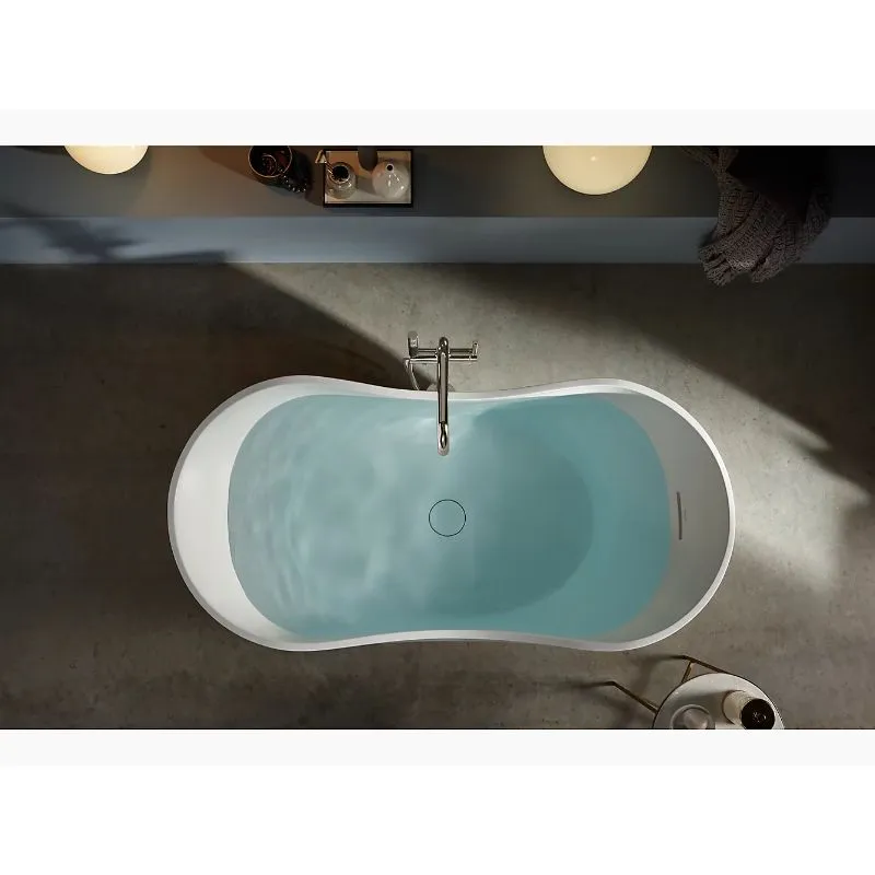 Abrazo 66" x 31.5" x 28.5" Freestanding Bathtub in Honed White