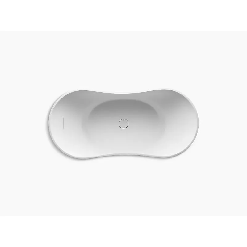 Abrazo 66" x 31.5" x 28.5" Freestanding Bathtub in Honed White
