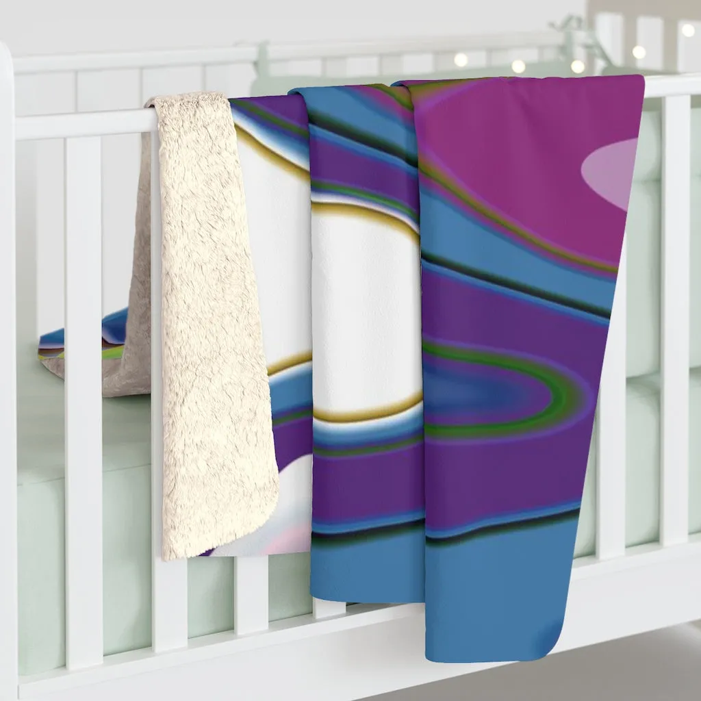 Abstract Comfy Blanket | Blue Purple Green Swerve Lines