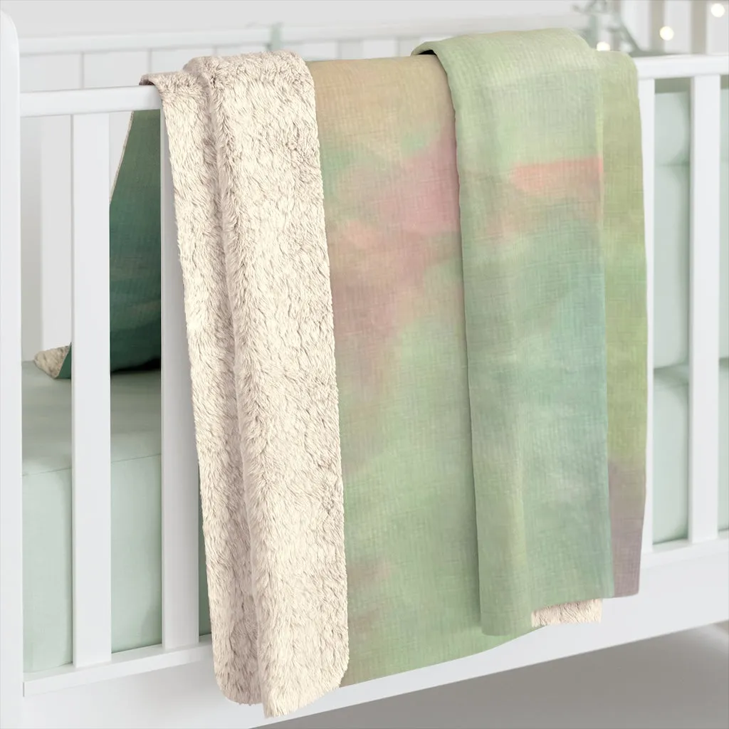 Abstract Comfy Blanket | Green Pink Ombre