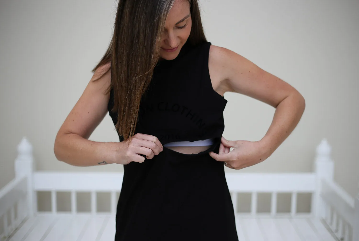 Addison Heritage Breastfeeding Dress - Black