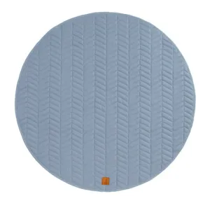 All 4 Ella Quilted Reversible Linen Playmat - Slate Blue