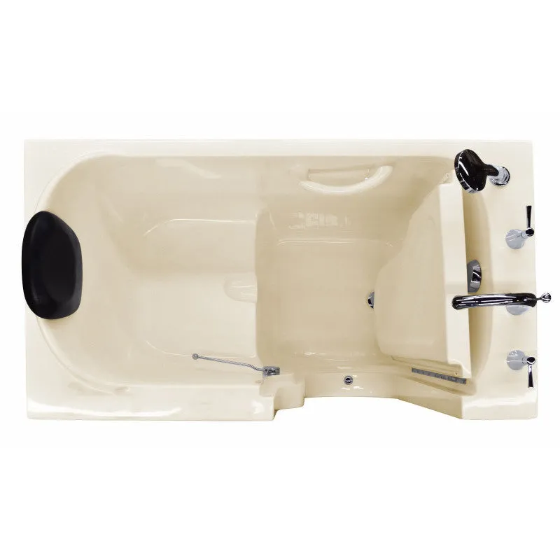 ANZZI 51 in x 28 in. Right Drain Soaking Walk-in Tub in Biscuit