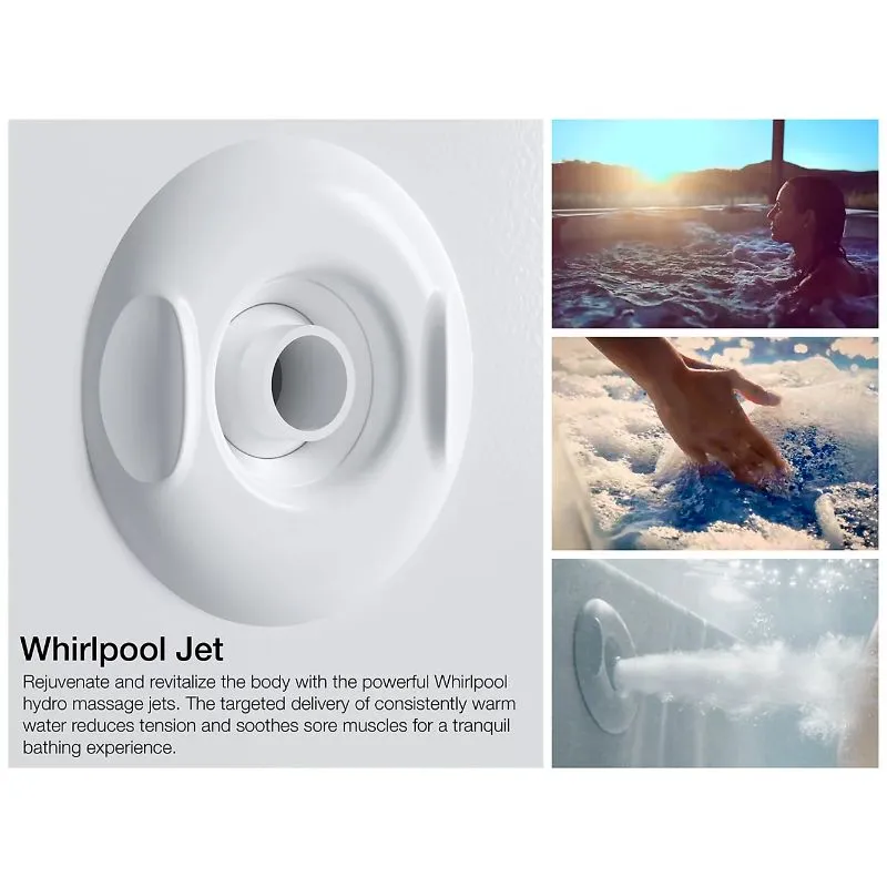 Archer 60" x 32" x 19" Drop-In Jetted Bathtub in White