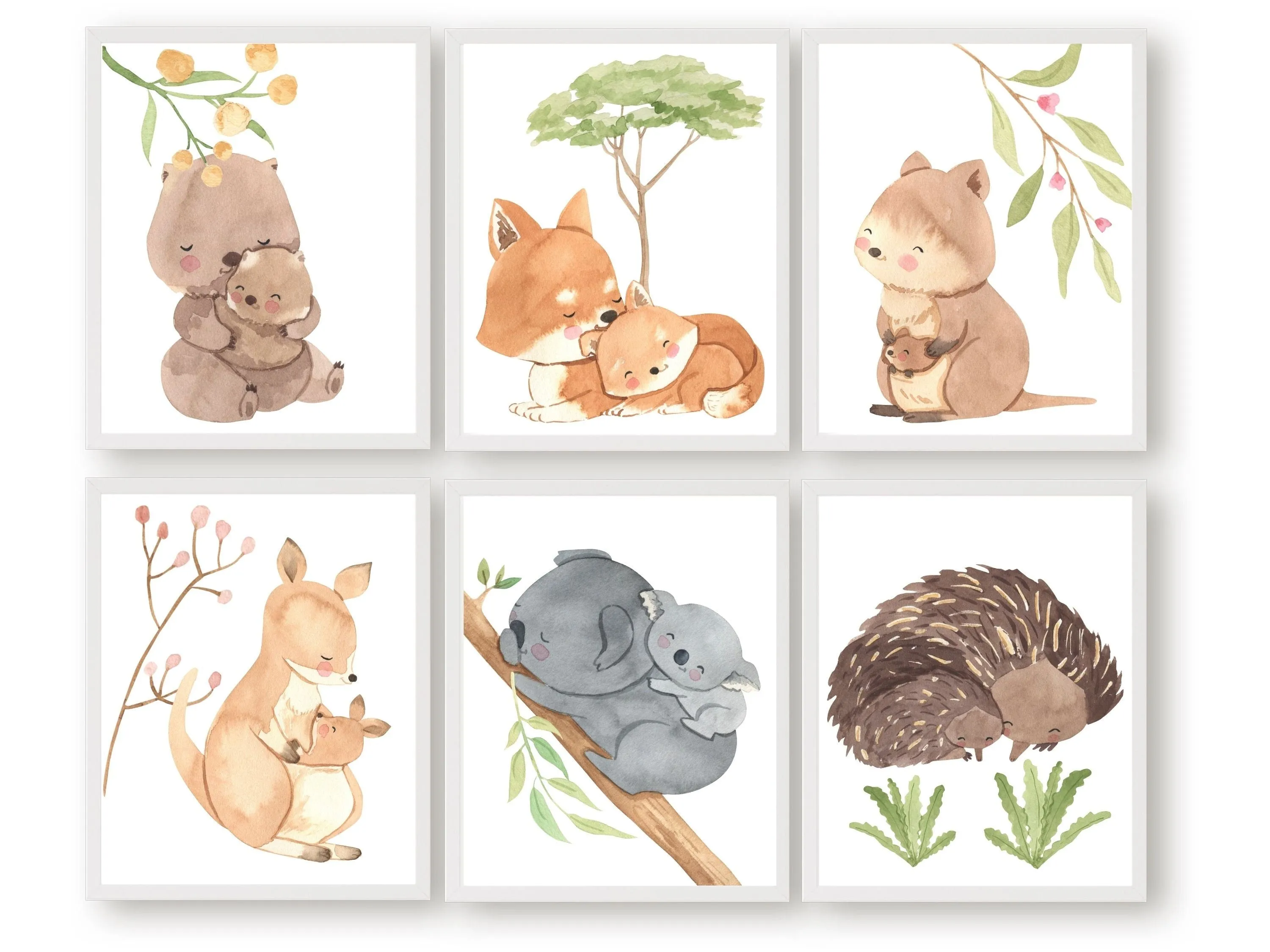 Aussie Animal Mother and Baby Prints