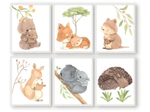 Aussie Animal Mother and Baby Prints