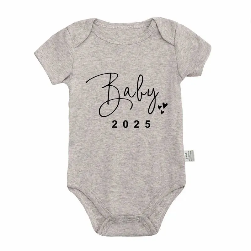 Baby 2025 Pregnancy Announcement Newborn Bodysuits