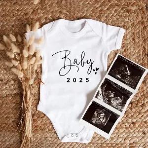 Baby 2025 Pregnancy Announcement Newborn Bodysuits