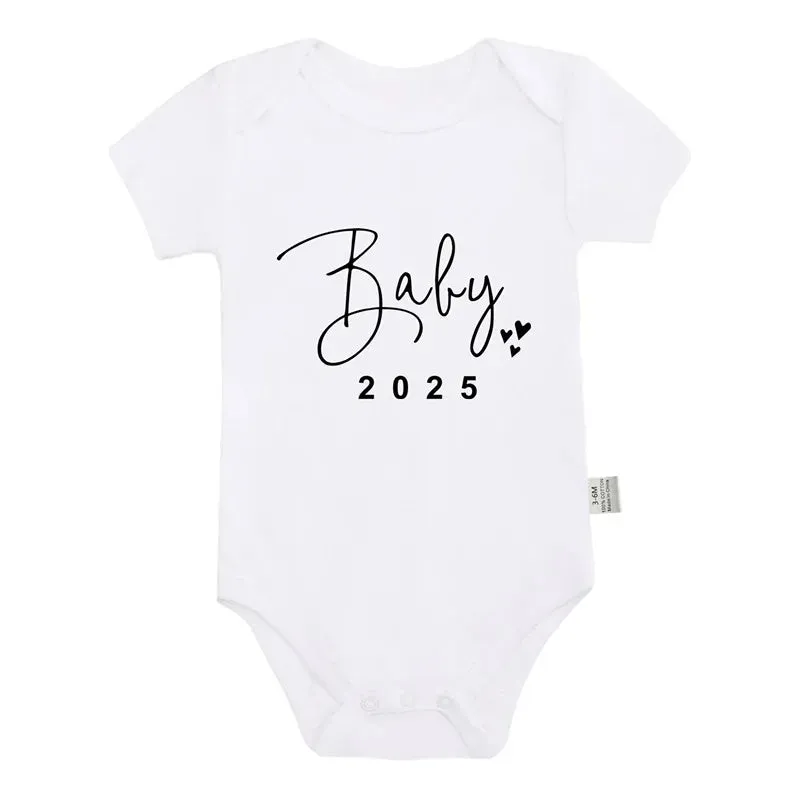 Baby 2025 Pregnancy Announcement Newborn Bodysuits
