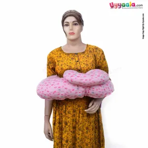 Baby Feeding Pillow with Crown Print 0 m Age Size(50*40*40) - Pink