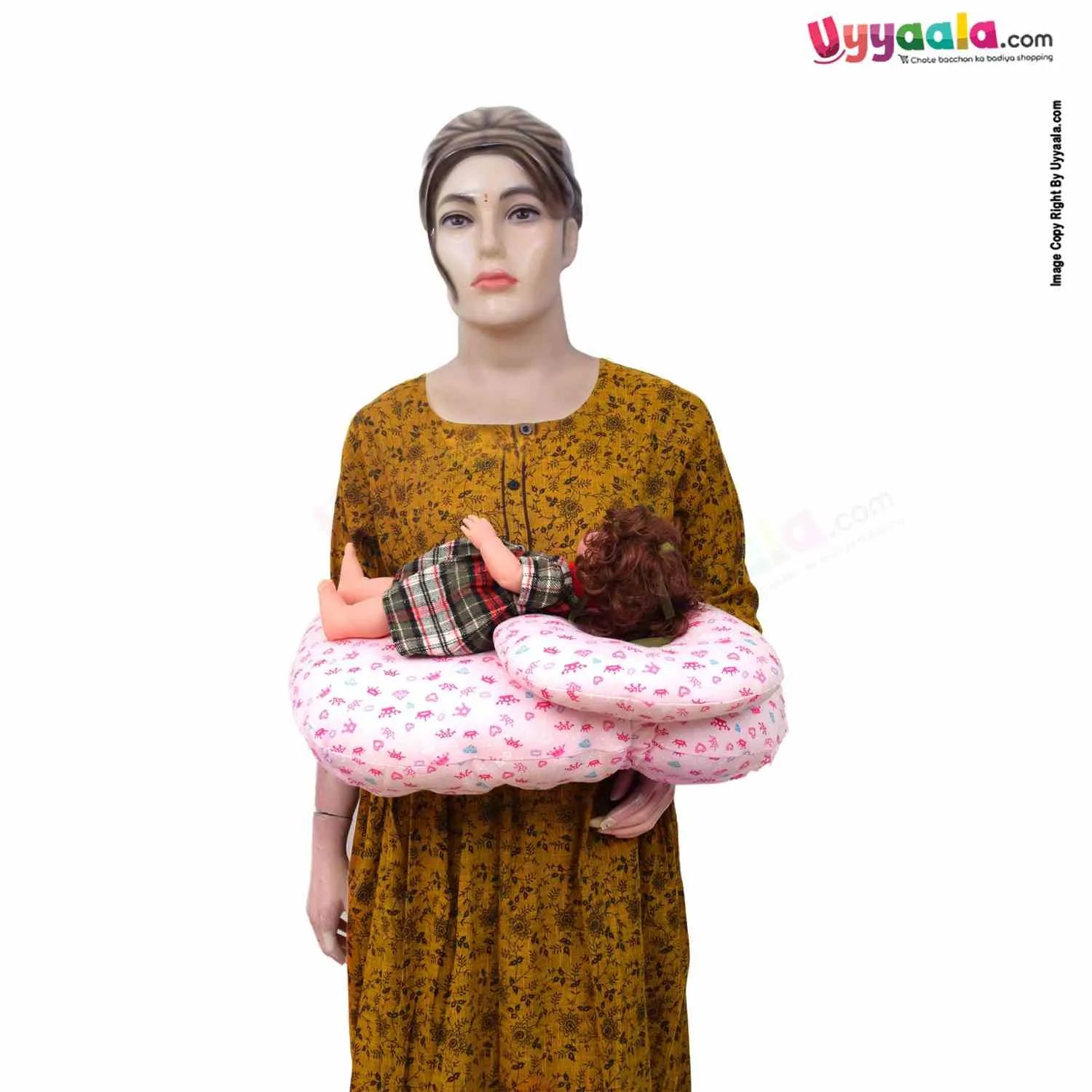 Baby Feeding Pillow with Crown Print 0 m Age Size(50*40*40) - Pink
