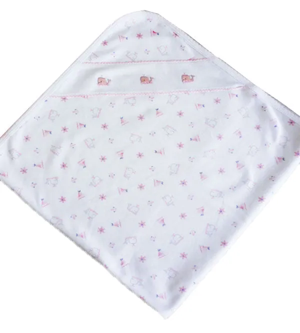 Baby Girl's Pink Whale Print Blanket
