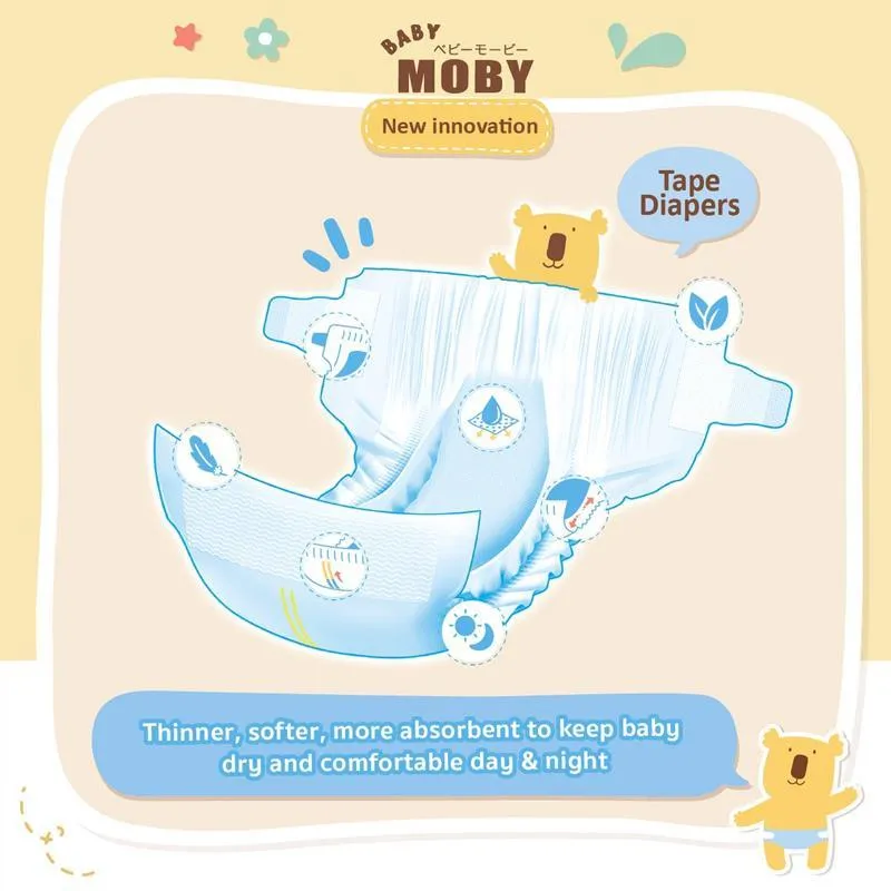 Baby Moby Tape Diapers - New Born (0-5kgs)
