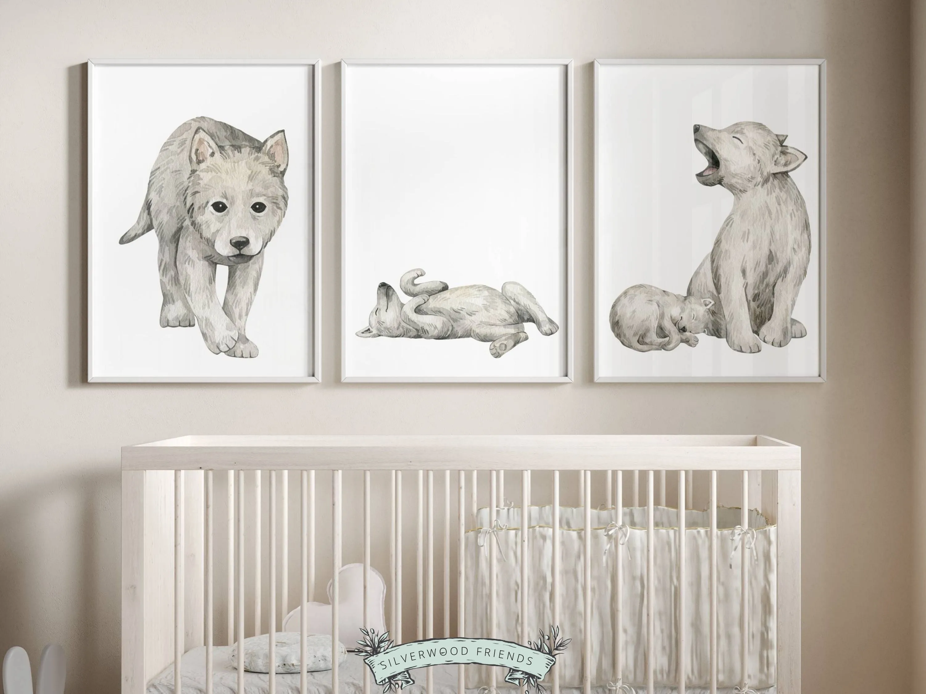 Baby Wolf Nursery Print Set of 3