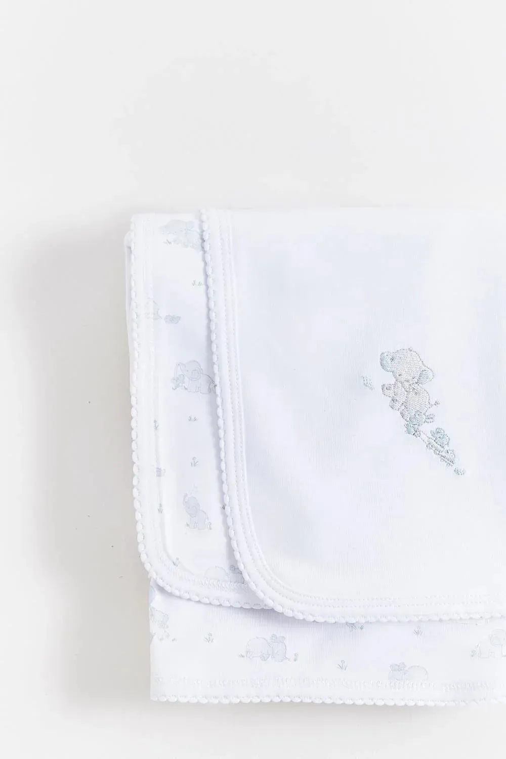 Babycottons Alfred & Colette Receiving Blanket - Blue