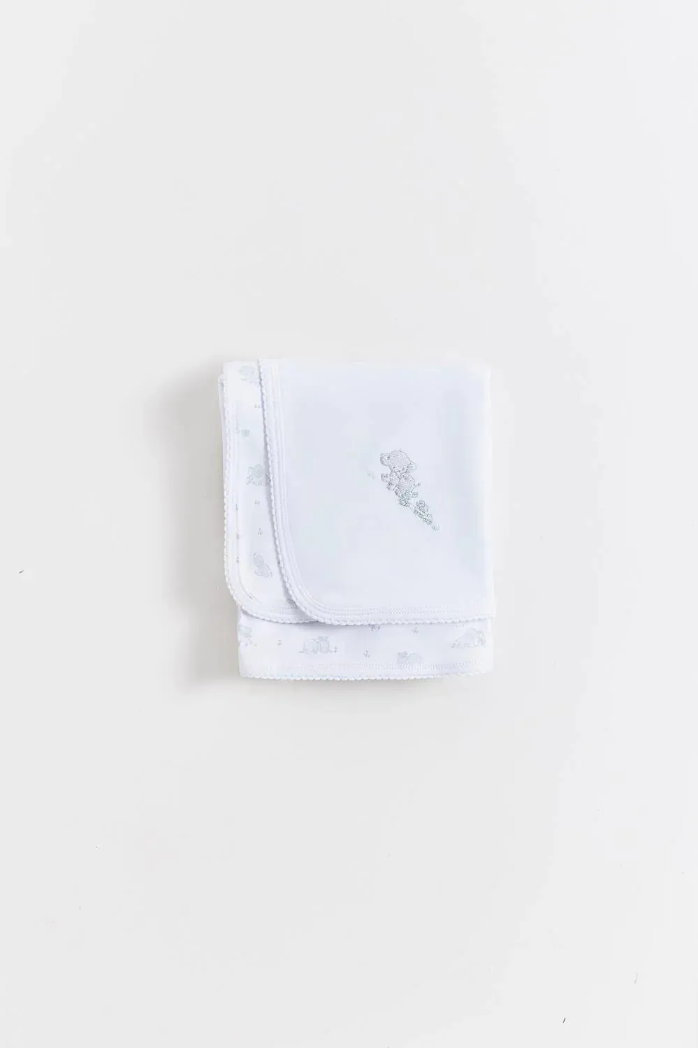 Babycottons Alfred & Colette Receiving Blanket - Blue