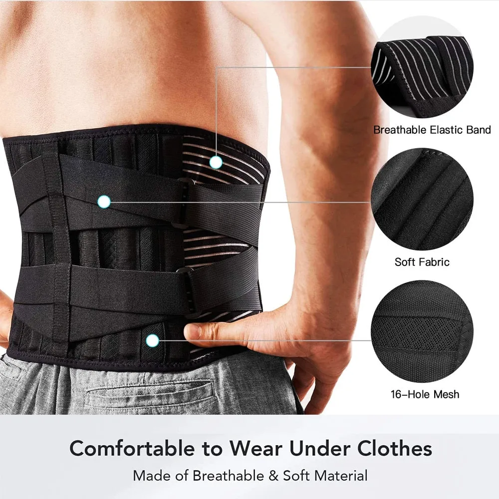 Breathable Anti-skid Waist Braces Belt with 16-hole Mesh for Lower Back Pain Relief