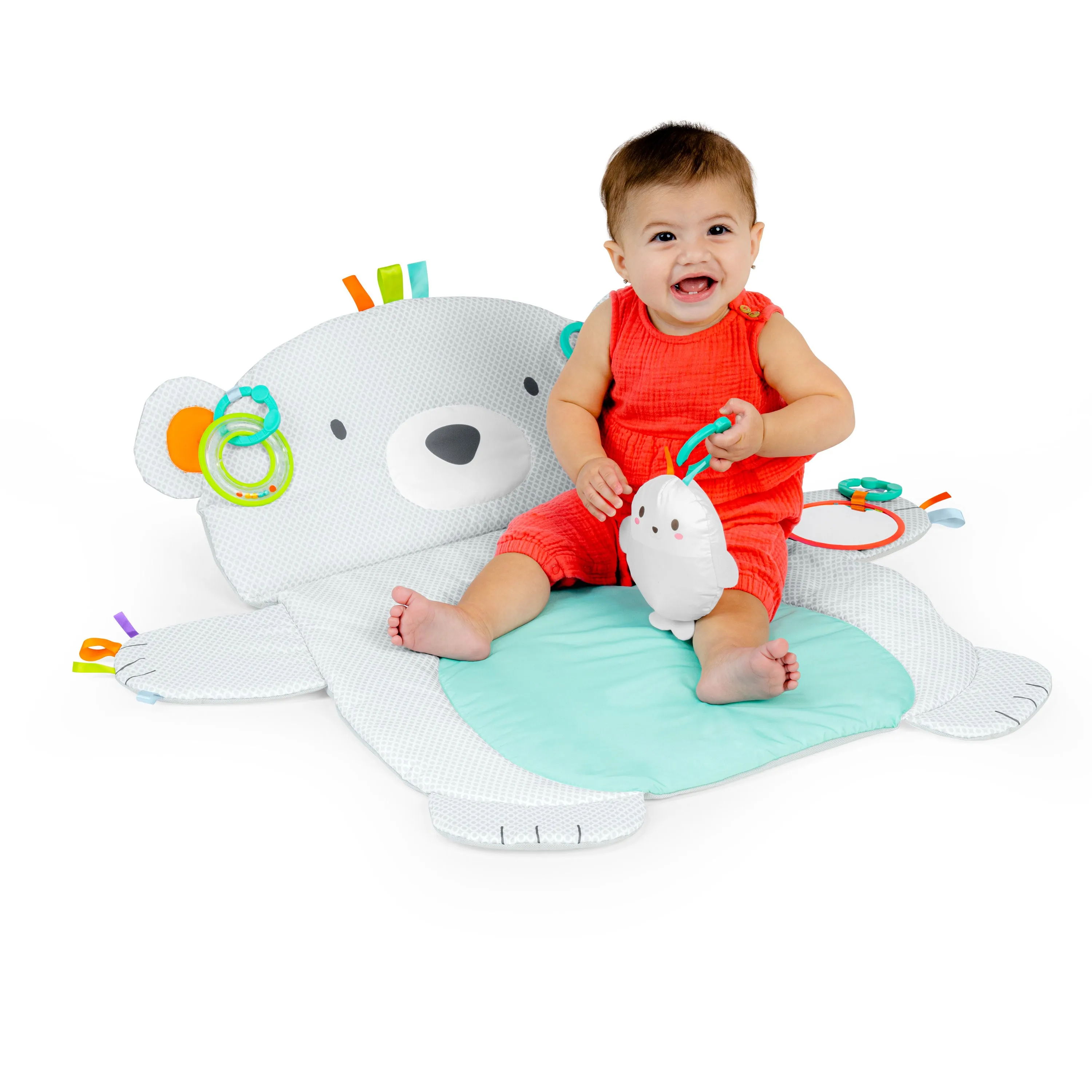 Bright Starts Tummy Time Prop & Play Baby Activity Mat, Polar Bear