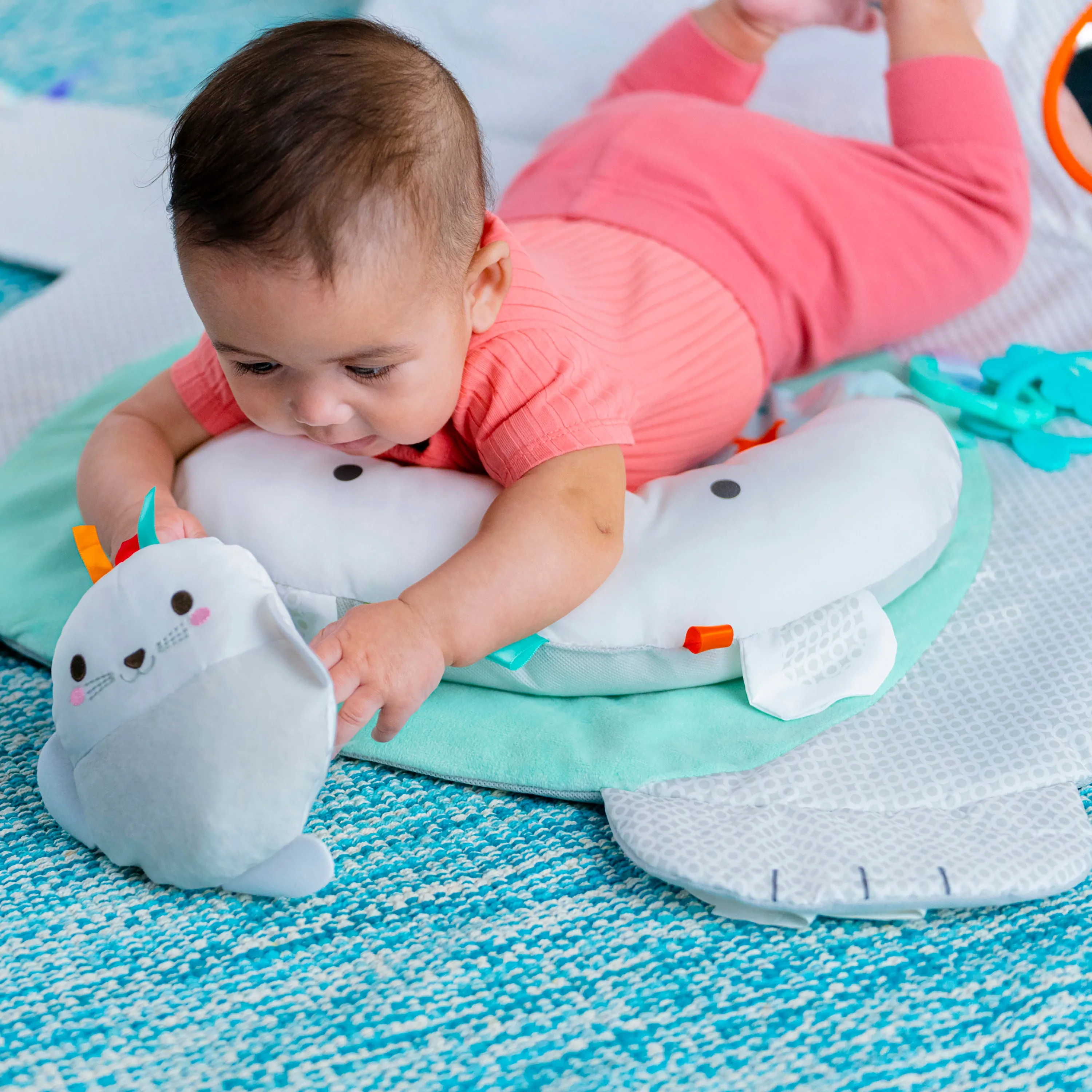 Bright Starts Tummy Time Prop & Play Baby Activity Mat, Polar Bear