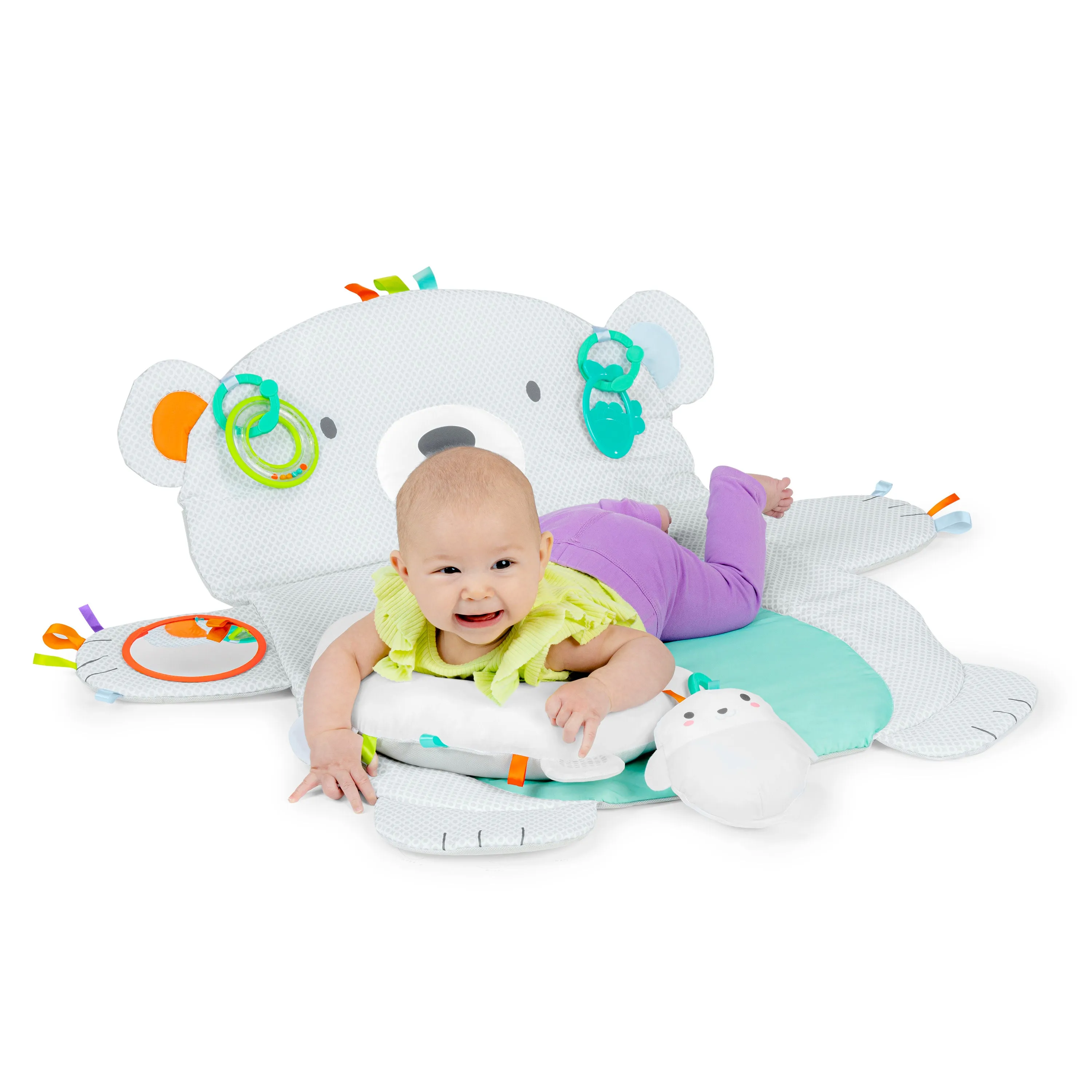 Bright Starts Tummy Time Prop & Play Baby Activity Mat, Polar Bear