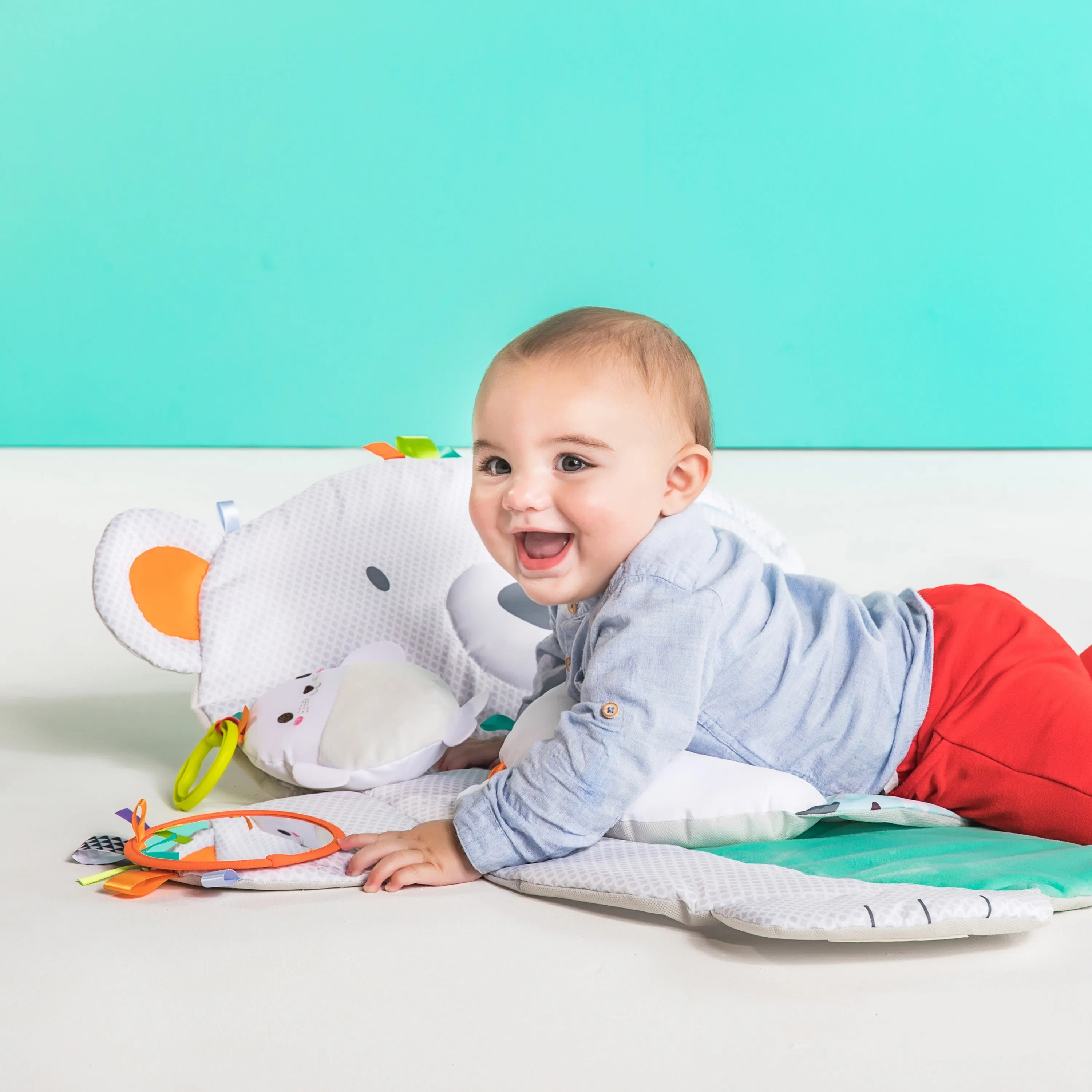 Bright Starts Tummy Time Prop & Play Baby Activity Mat, Polar Bear