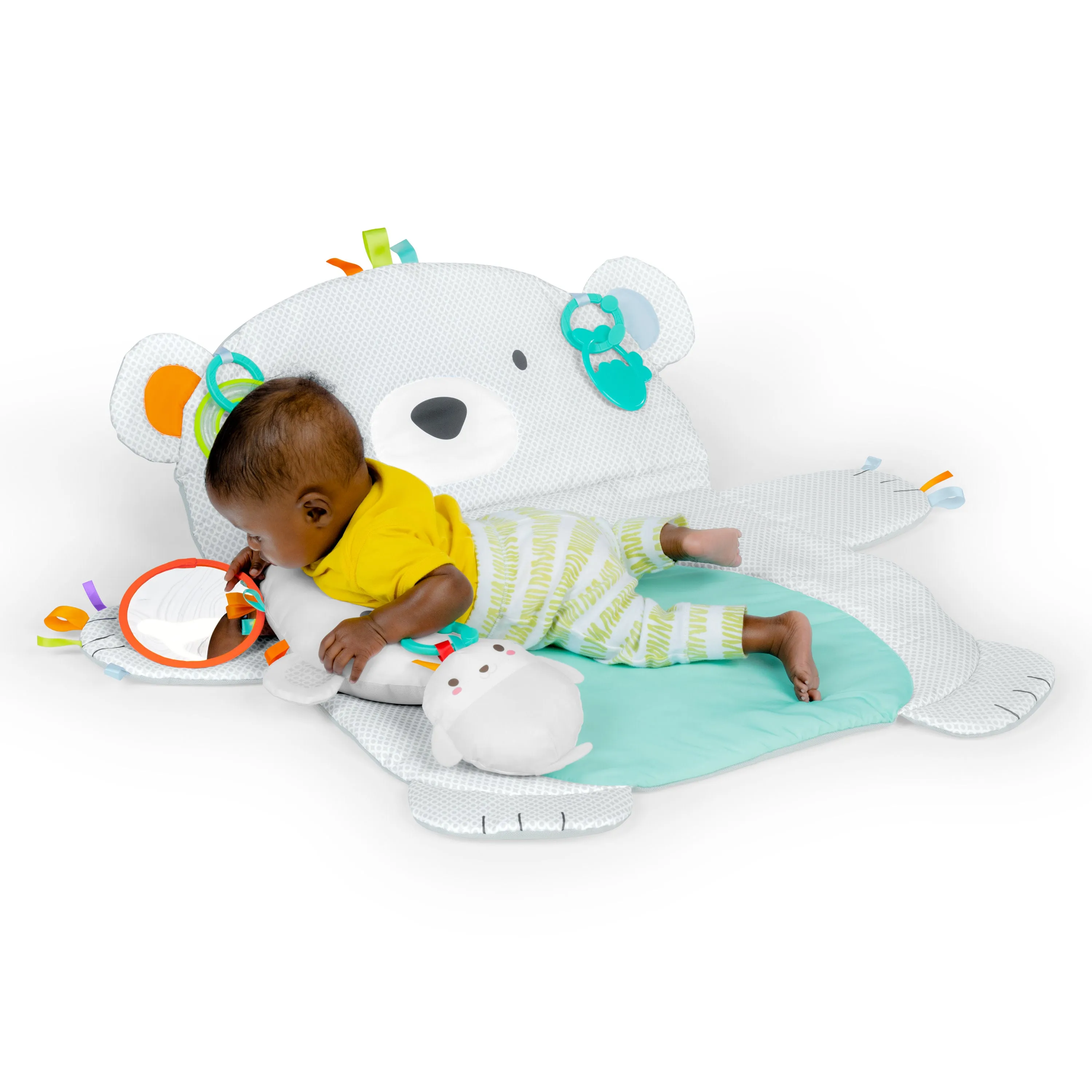 Bright Starts Tummy Time Prop & Play Baby Activity Mat, Polar Bear