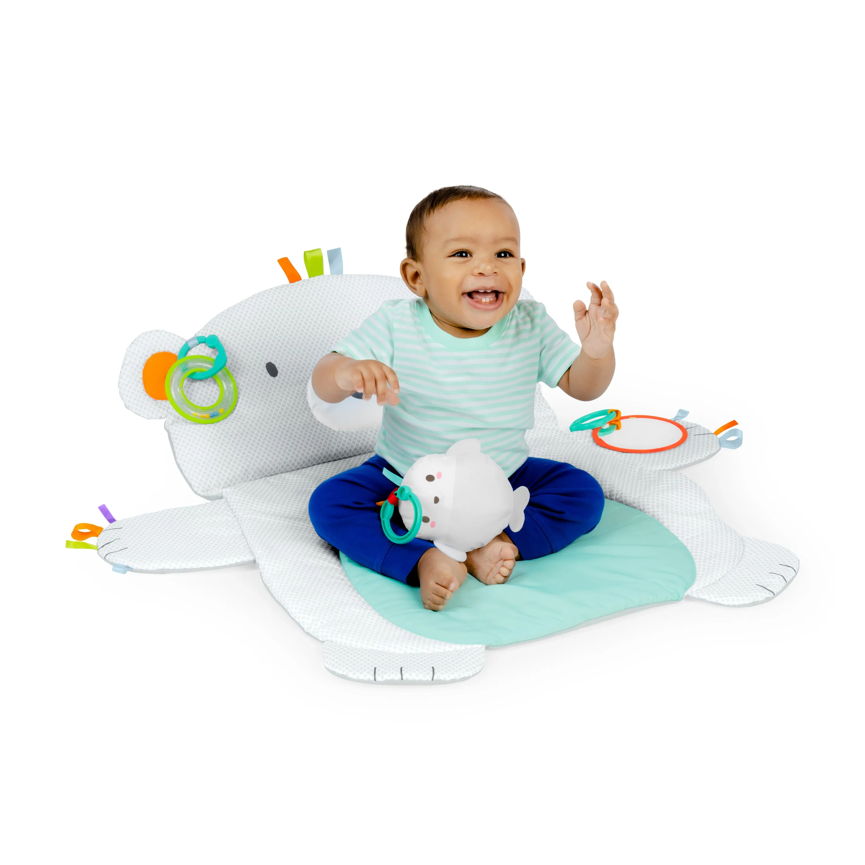 Bright Starts Tummy Time Prop & Play Baby Activity Mat, Polar Bear