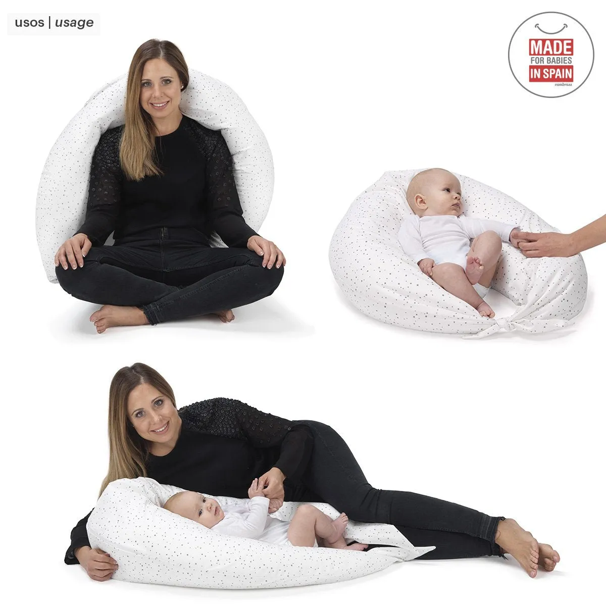Cambrass Nursing Pillow Moon Moon Green 80x185x16cm