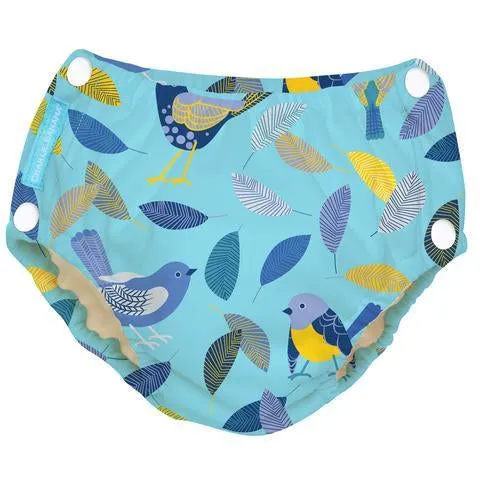 Charlie Banana Reusable Easy Snaps Swim Diaper Twitter Birds