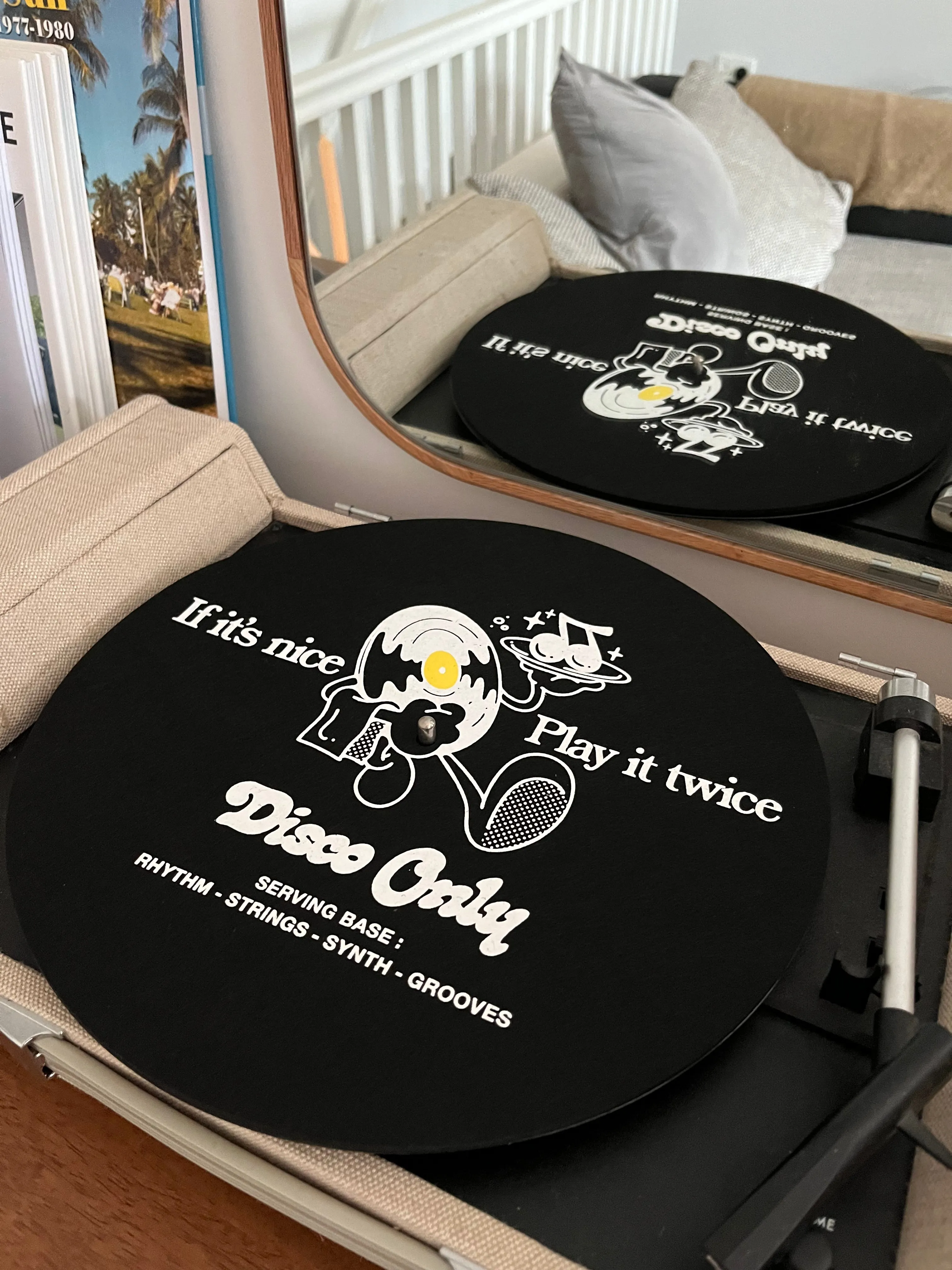 DISCO ONLY 'Play It Twice v2' Vinyl Slipmat - Black