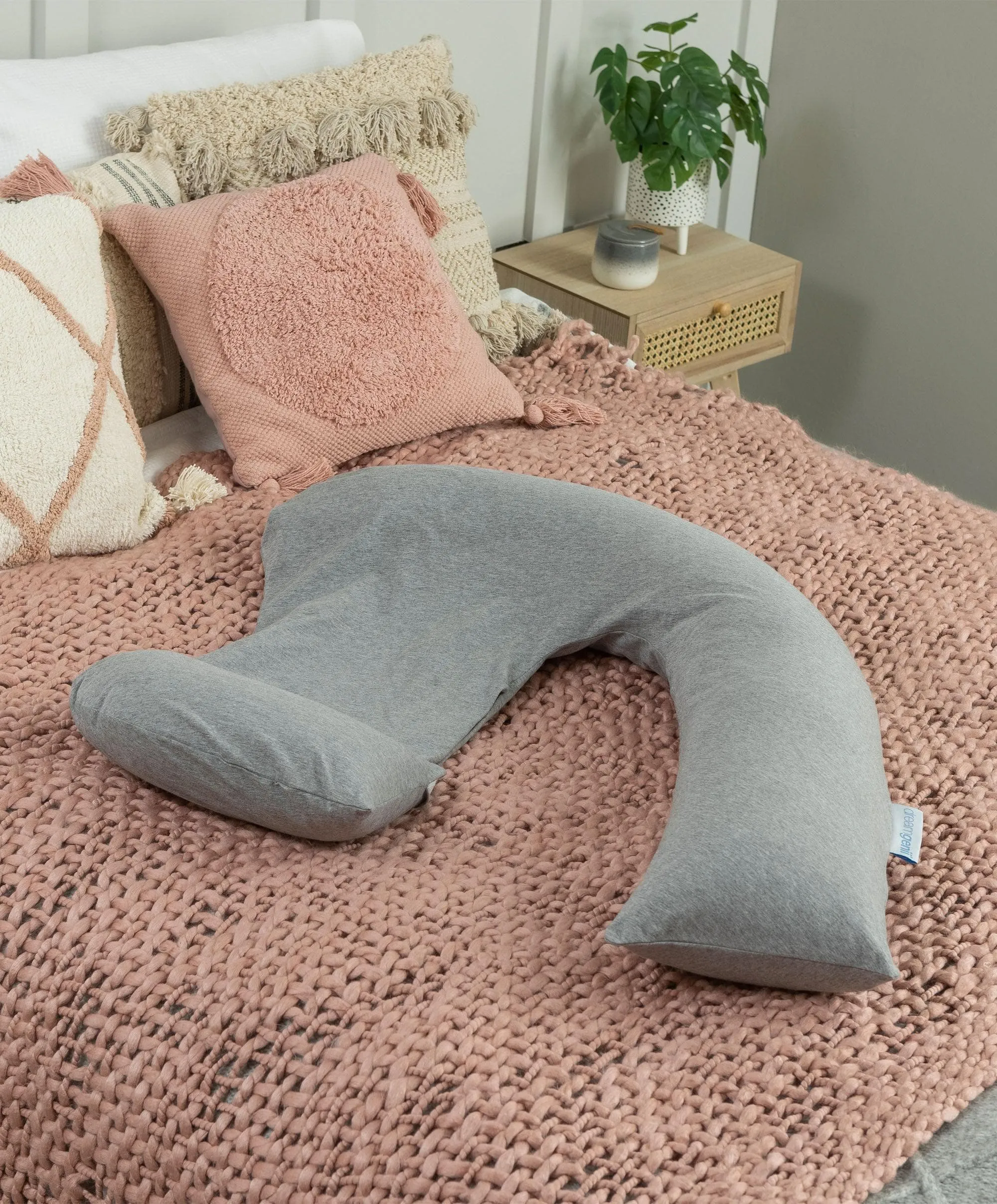 Dreamgenii Pregnancy Support & Feeding Pillow - Grey Marl
