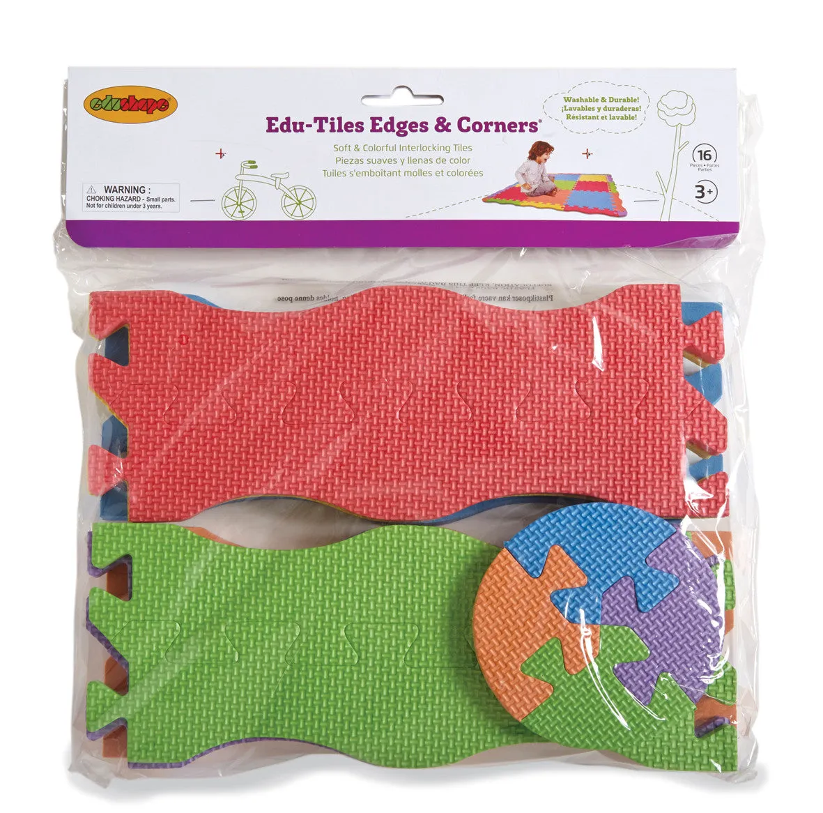 Edu Tiles- Edges & Corners for Floor Puzzle (16 piece set)