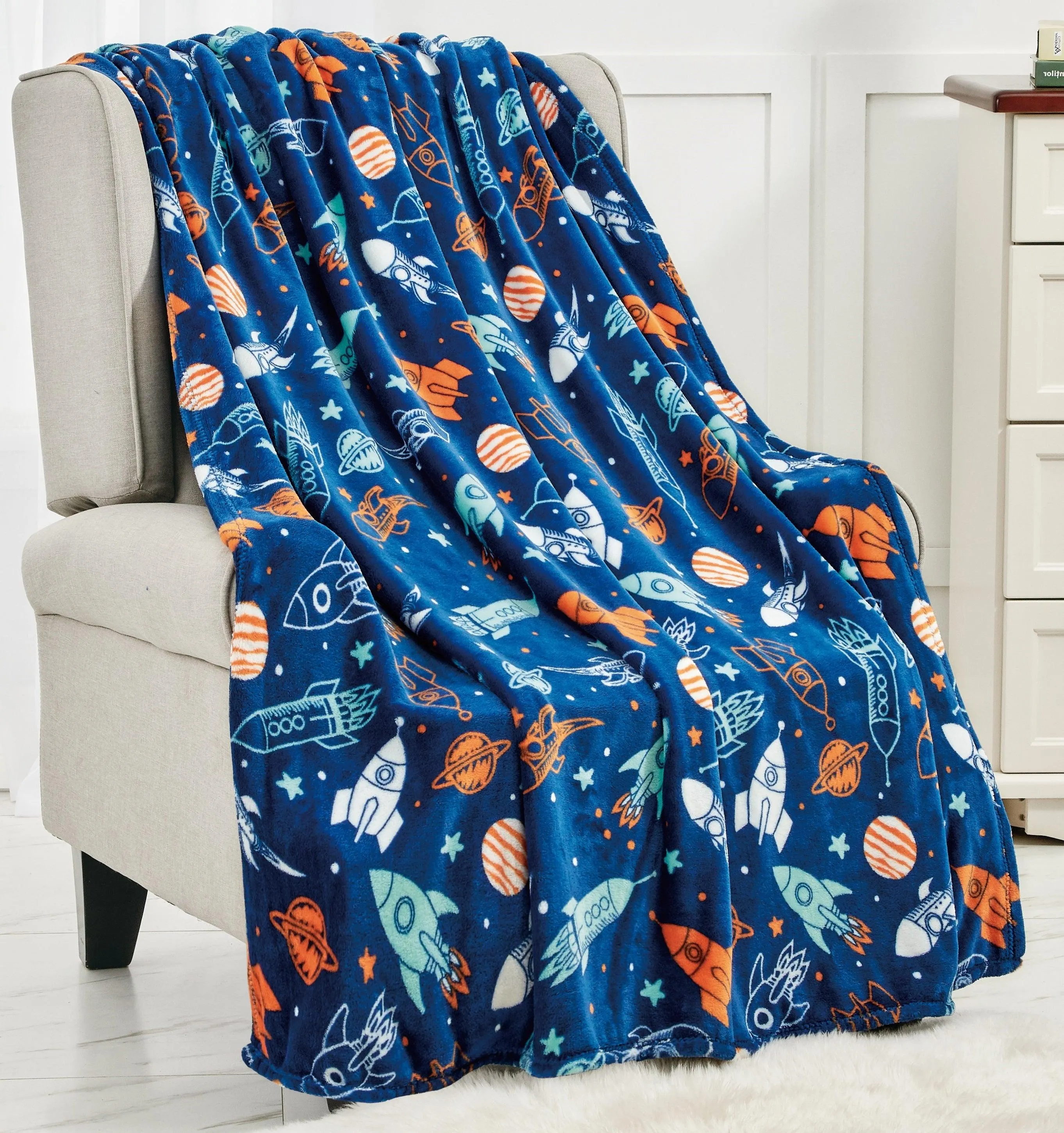 Elegant Comfort Ultra Soft Lightweight Printed Throw Blanket - 50 x 60 inches