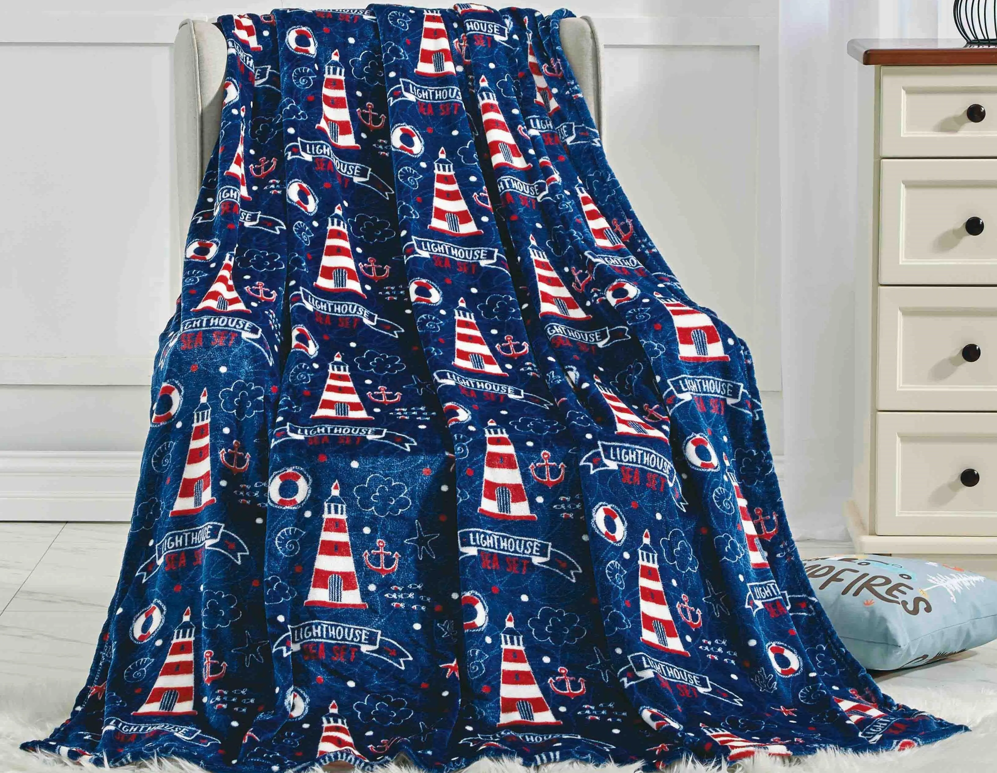 Elegant Comfort Ultra Soft Lightweight Printed Throw Blanket - 50 x 60 inches