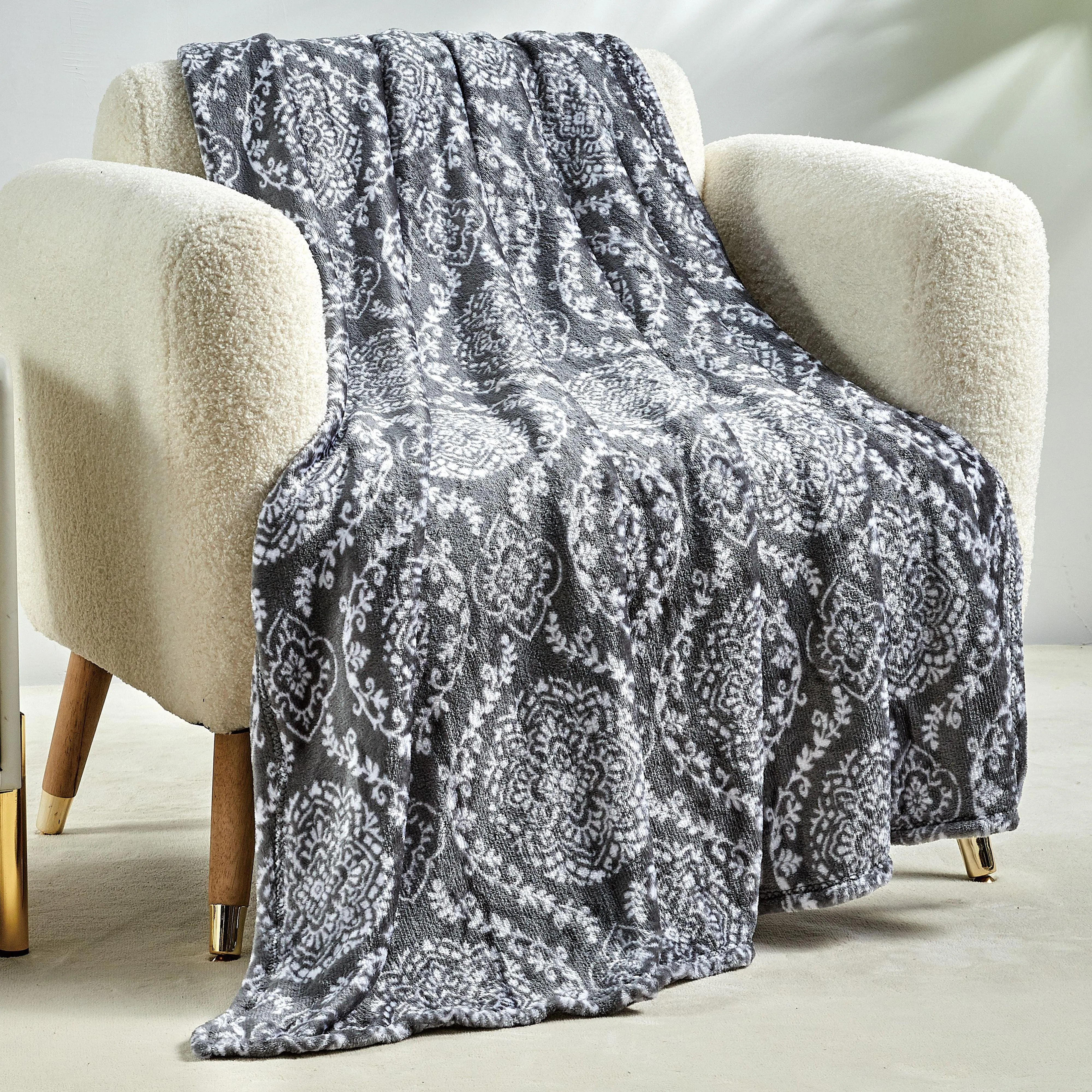 Elegant Comfort Ultra Soft Lightweight Printed Throw Blanket - 50 x 60 inches