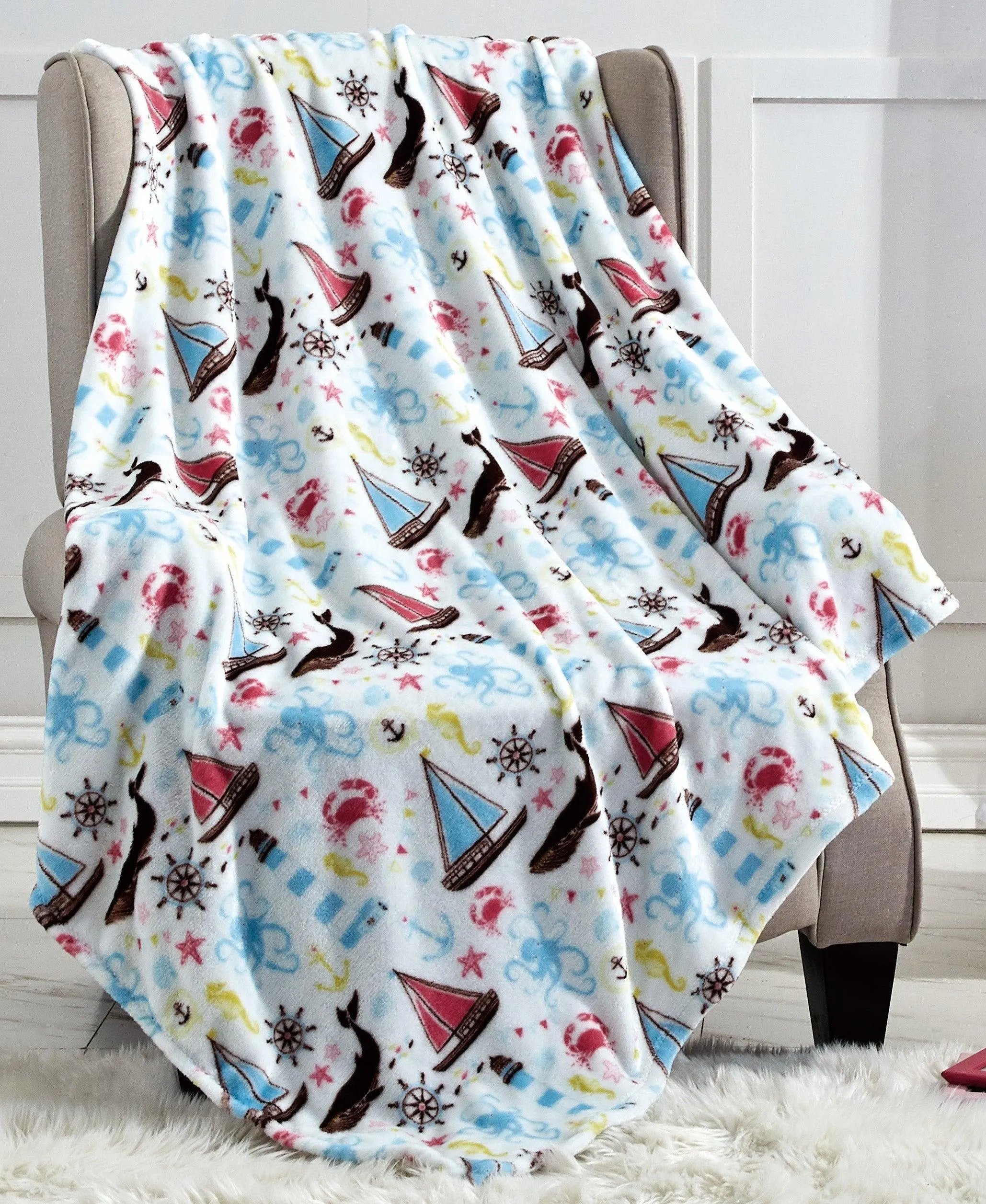 Elegant Comfort Ultra Soft Lightweight Printed Throw Blanket - 50 x 60 inches
