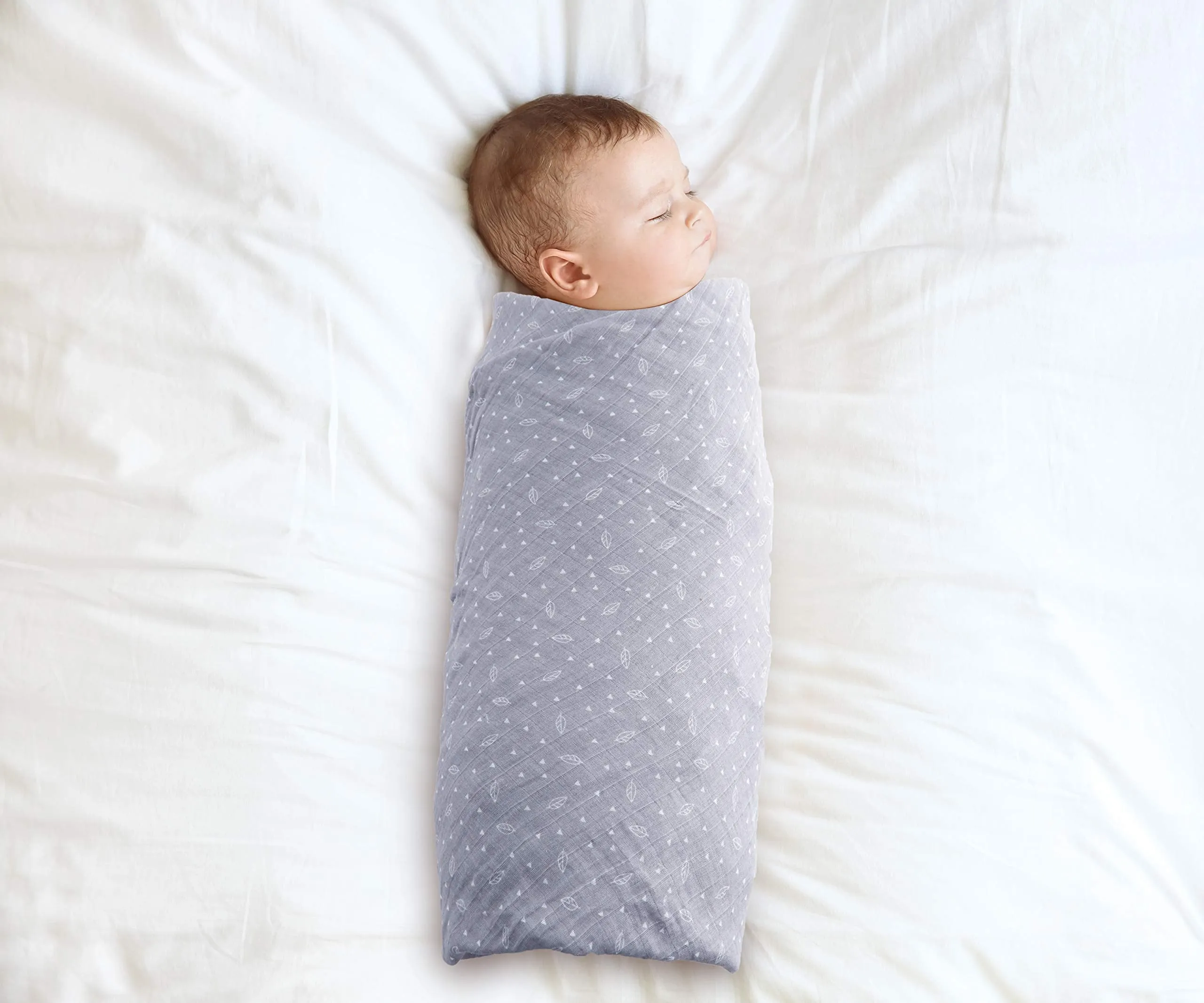 Enovoe Muslin Swaddle Blankets - (2 Pack) - 100% Cotton, All-in-One Baby Swaddle Blanket