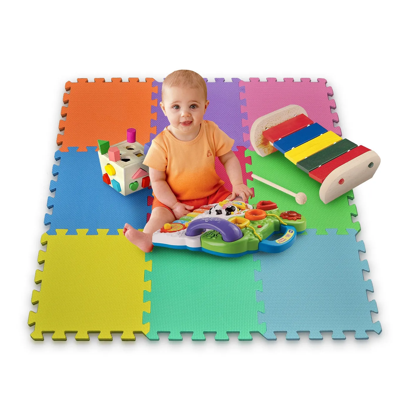 Floor Play Mat Interlocking Set (9 Pc)
