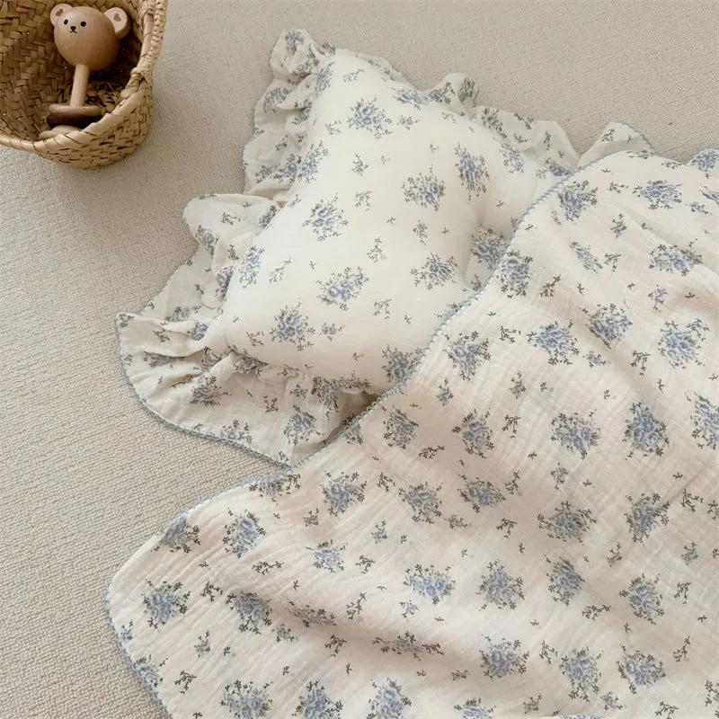Floral Baby Blanket and Pillow Set