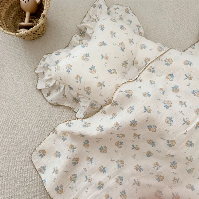 Floral Baby Blanket and Pillow Set