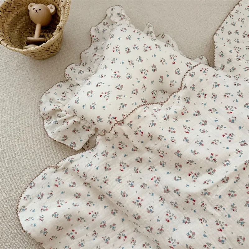 Floral Baby Blanket and Pillow Set