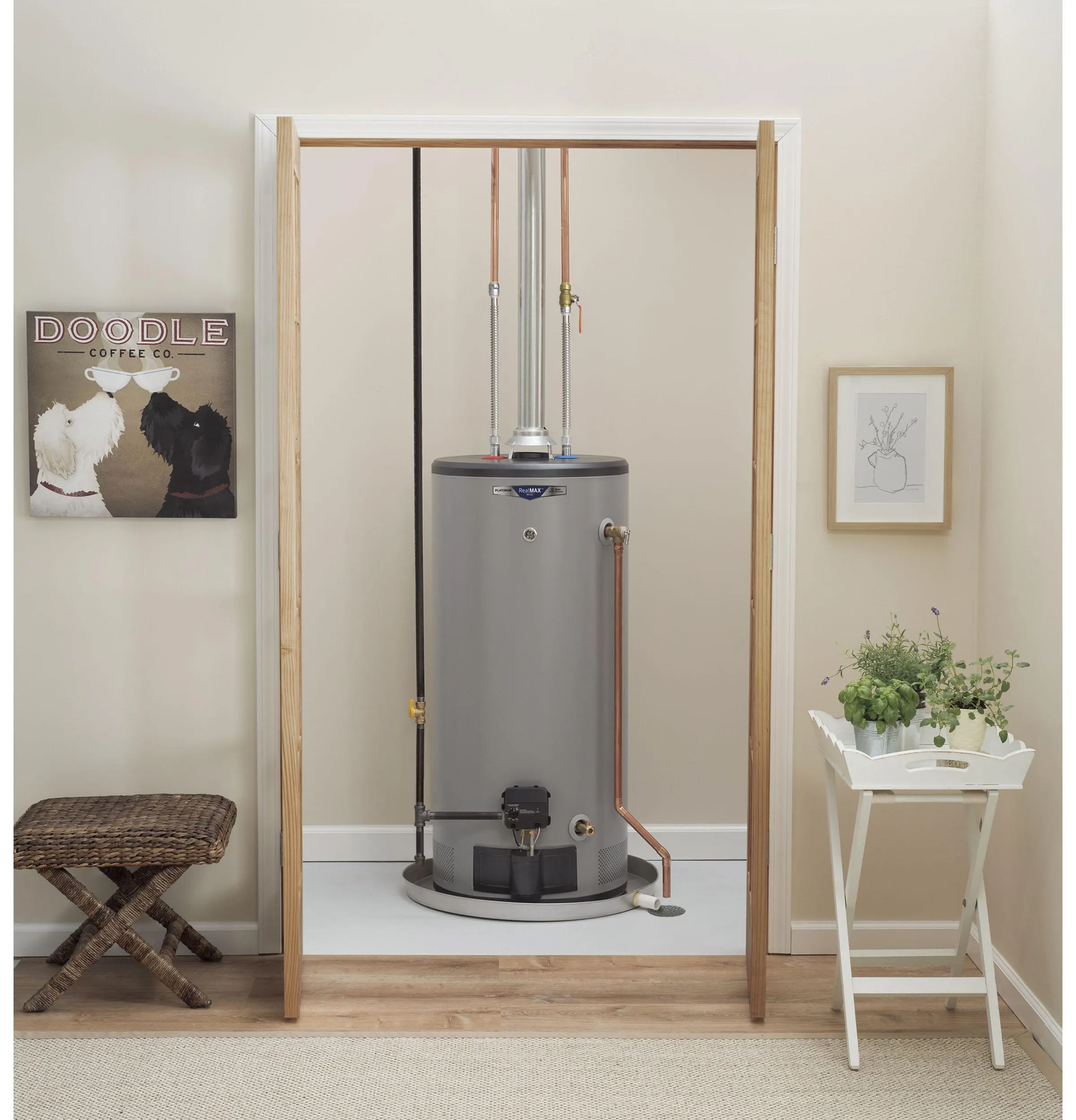 GG40S12BXR GE RealMAX Platinum 40-Gallon Short Natural Gas Atmospheric Water Heater