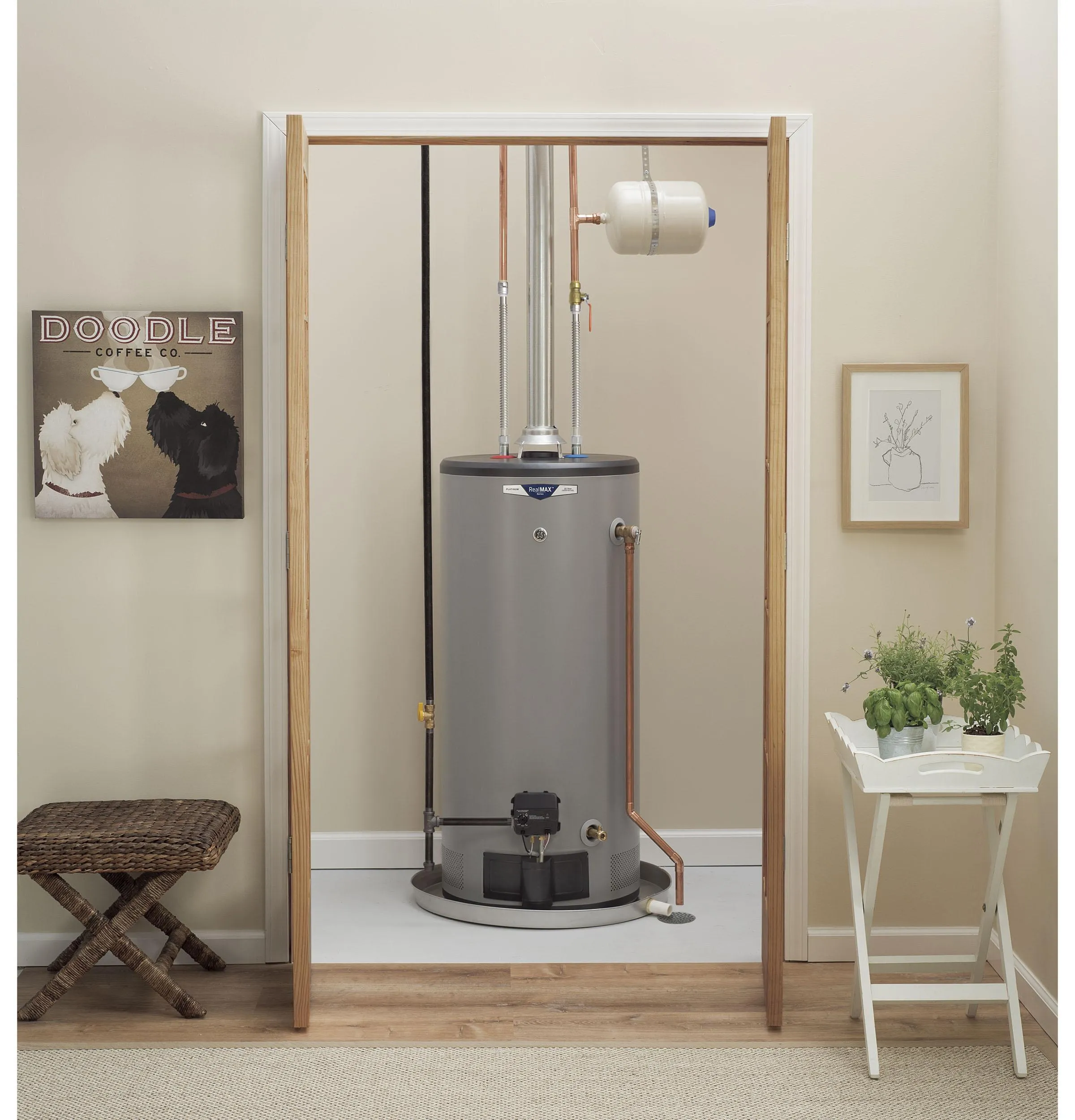 GG40S12BXR GE RealMAX Platinum 40-Gallon Short Natural Gas Atmospheric Water Heater