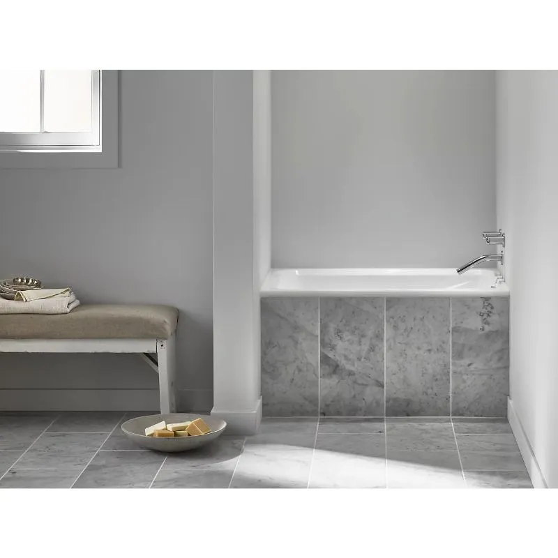 Greek 48" x 32" x 23.38" End Drain Drop-In Bathtub in White