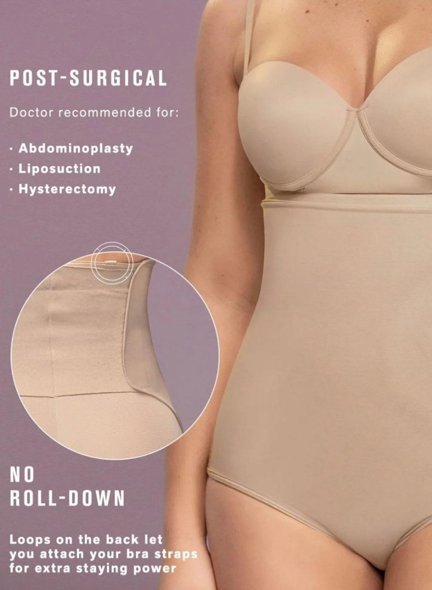 High-Waisted Postpartum Panty with Adjustable Belly Wrap for Natural or C-Section Birth
