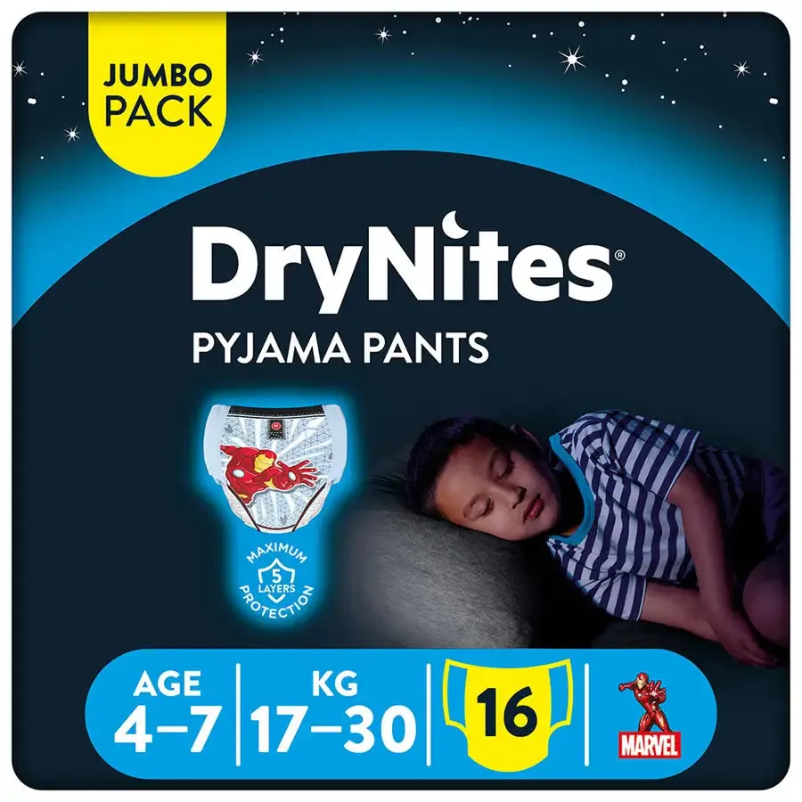 Huggies Drynites Pyjama Pants Boy 16's (4-7yrs)