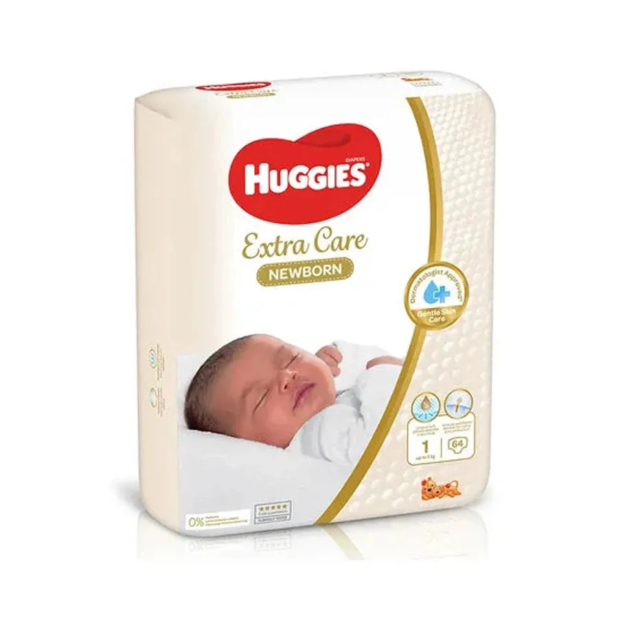 Huggies New Born Jumbo 64's (Size 1)